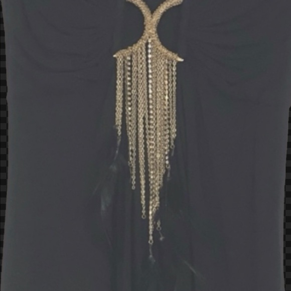 SKY Strapless Top with chains and feathers xs - Picture 11 of 13